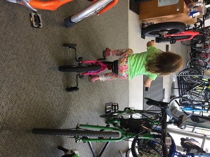 Greta testing a bike1